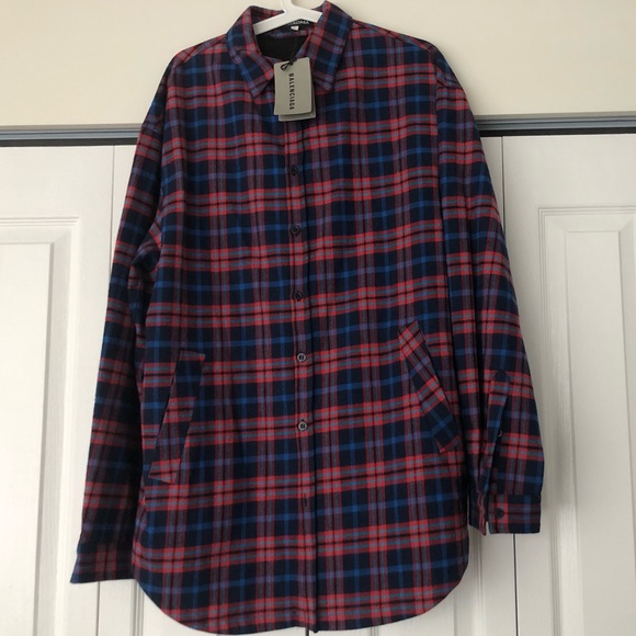 🔥 BALENCIAGA UNISEX MULTICOLOR CHECKED FLAP shirt - Picture 4 of 8